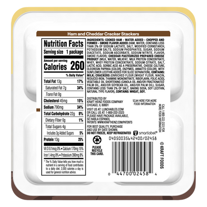 Lunchables Ham & Cheddar Cracker Stackers -  3.2oz
