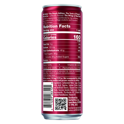 Red Bull Energy Drink The Peach Edition Peach-Nectarine 12oz Can