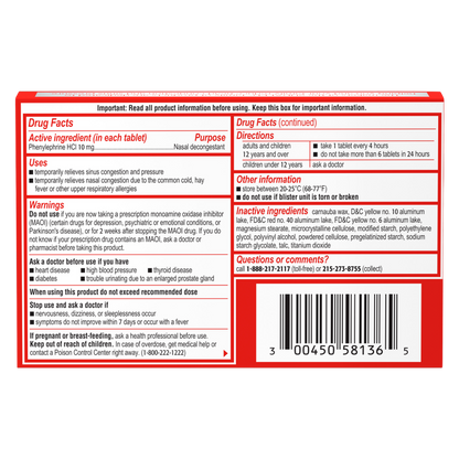 Sudafed PE Sinus Congestion, 36 Count