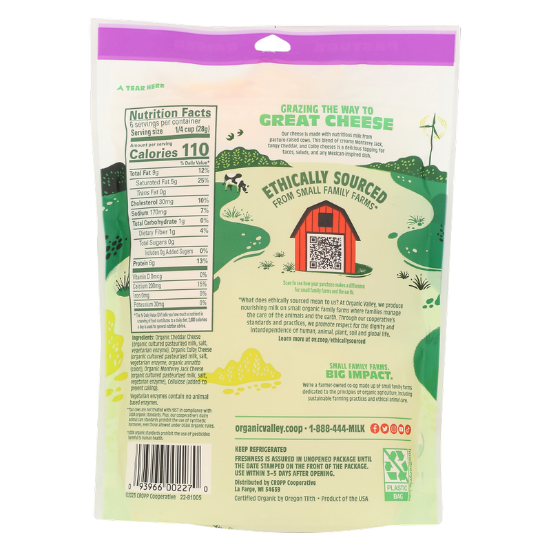 Organic Valley Mexican Blend Finely Shredded Cheese - 6oz