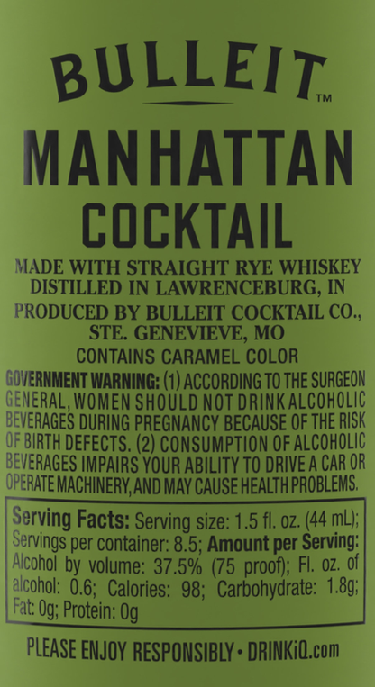 Bulleit Manhattan Cocktail 375ml