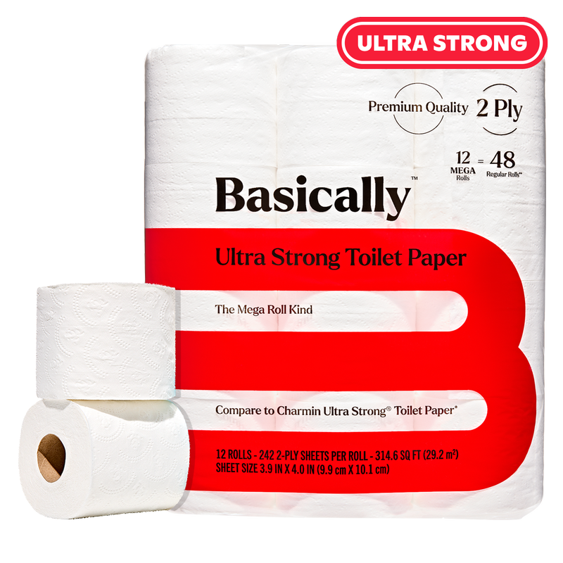 Basically 12ct Ultra Strong Toilet Paper