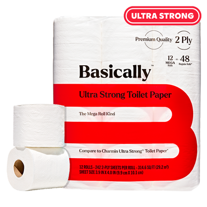 Basically 12ct Ultra Strong Toilet Paper