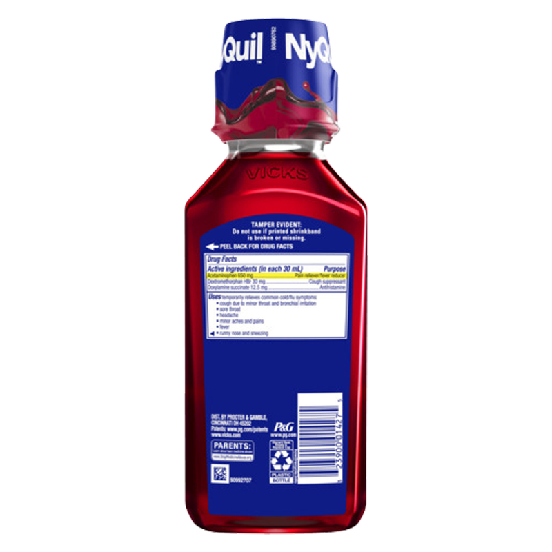 Vicks NyQuil Cold & Flu Nighttime Relief Cherry Liquid 12oz
