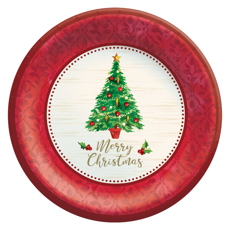 Amscan Christmas Plate 8.5 Inch 8 ct