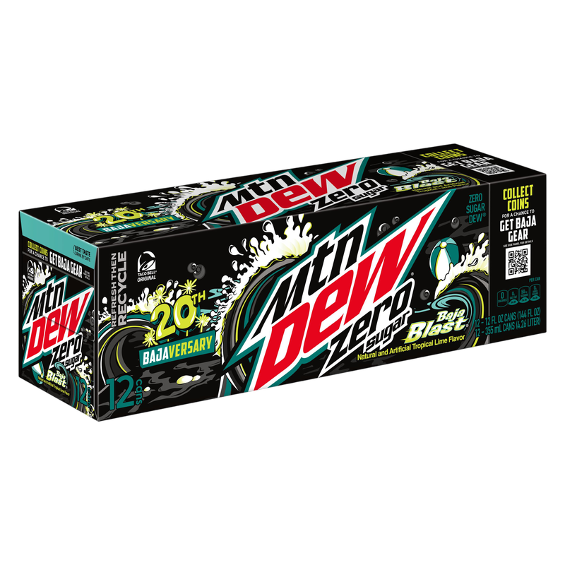 Mountain Dew Zero Sugar Baja Blast 12pk 12oz Can