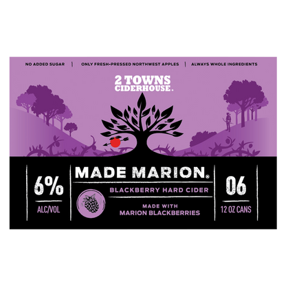 2 Towns Made Marion Cider 6pk 12oz Can 6.0% ABV