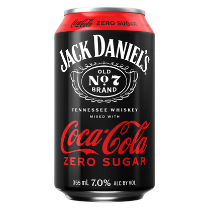 Jack Daniel's & Coke Zero 4pk 355ml Can 7% ABV