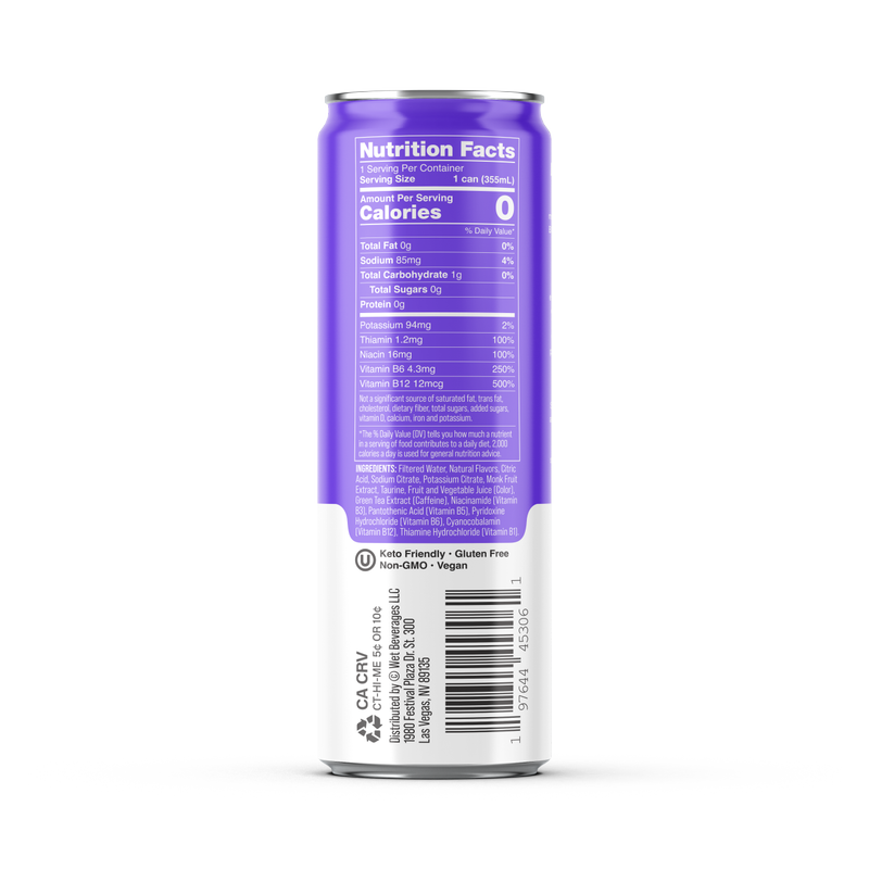 Wet Hydration Blackberry Melon Water 12oz Can