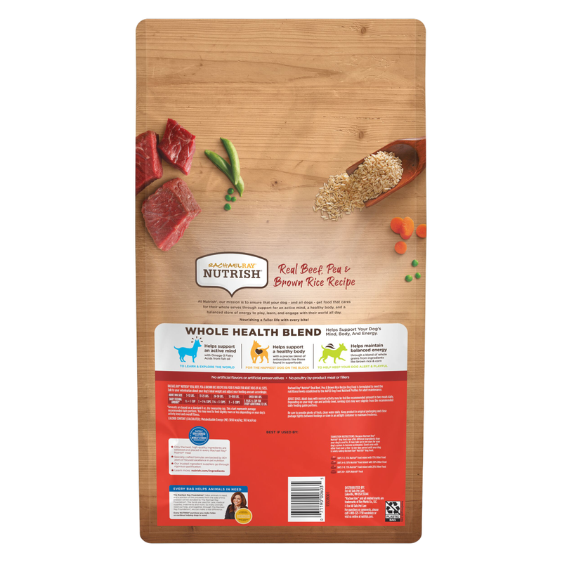 Rachael Ray Nutrish Dry Dog Food, Real Beef, Pea & Brown Rice Recipe, 6 lb. Bag
