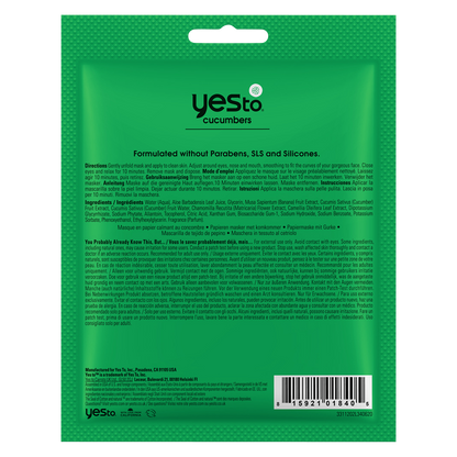 Yes To Cucumbers Calming Paper Mask 1ct