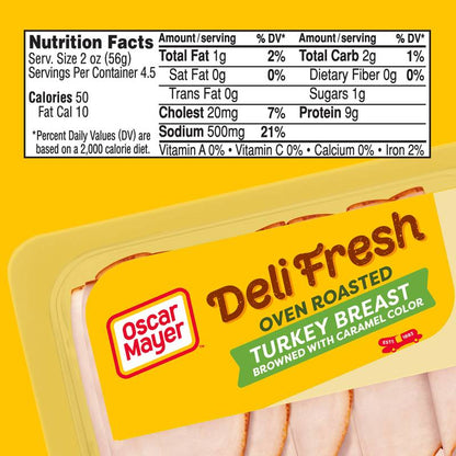 Oscar Mayer Deli Fresh Oven Roasted Turkey Breast Sliced Lunch Meat - 9oz