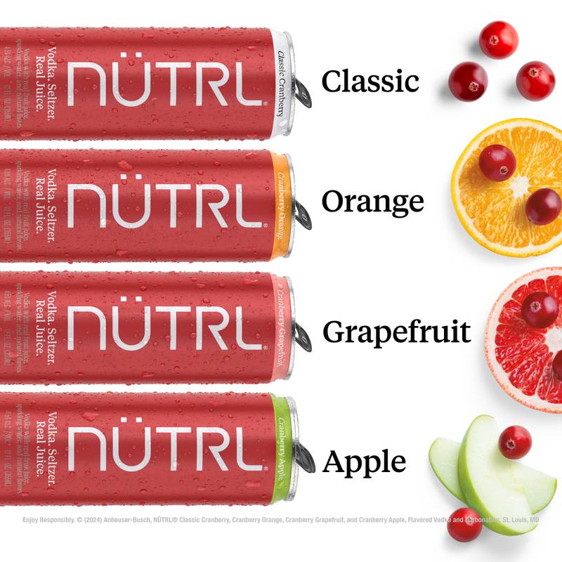 NUTRL Vodka Cranberry 8pk 12oz Can 4.5% ABV – BevMo! Washington