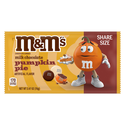 M&M’S® Pumpkin Pie Milk Chocolate Candies Share Size 2.47oz