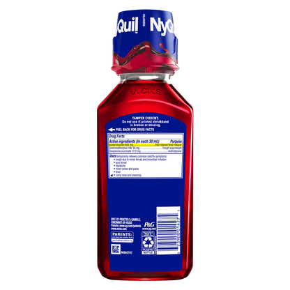 Vicks NyQuil Cold & Flu Nighttime Relief Cherry Liquid 12oz