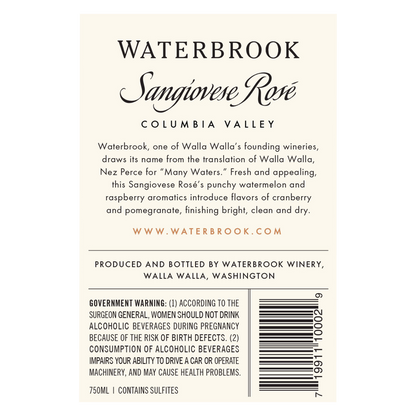 Waterbrook Rose Sangiovese 750ml
