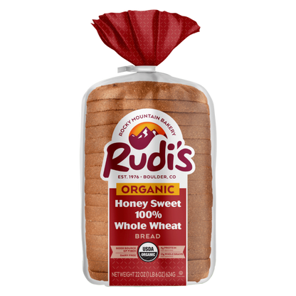 Rudi's Organic Frozen Honey Sweet 100% Whole Wheat - 22oz