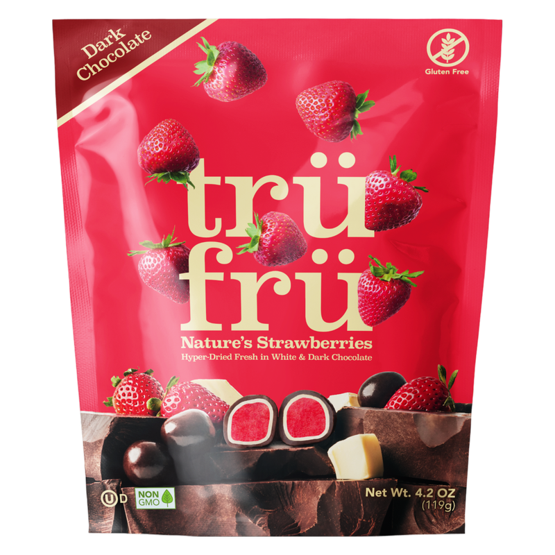 Tru Fru Strawberries Hyper-Dried Fresh in White & Dark Chocolate, 4.2oz