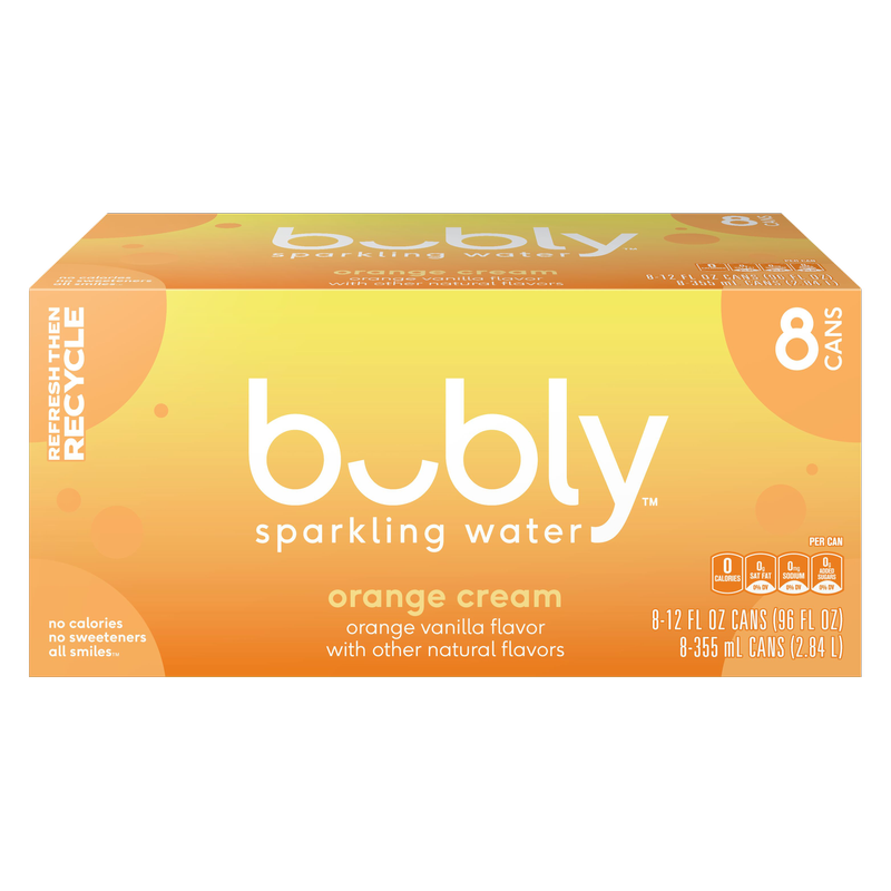 Bubly Orange Cream 8pk 12oz Can