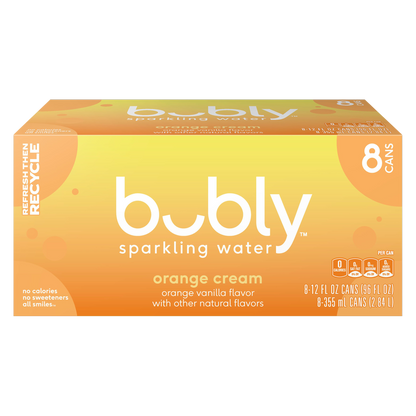 Bubly Orange Cream 8pk 12oz Can