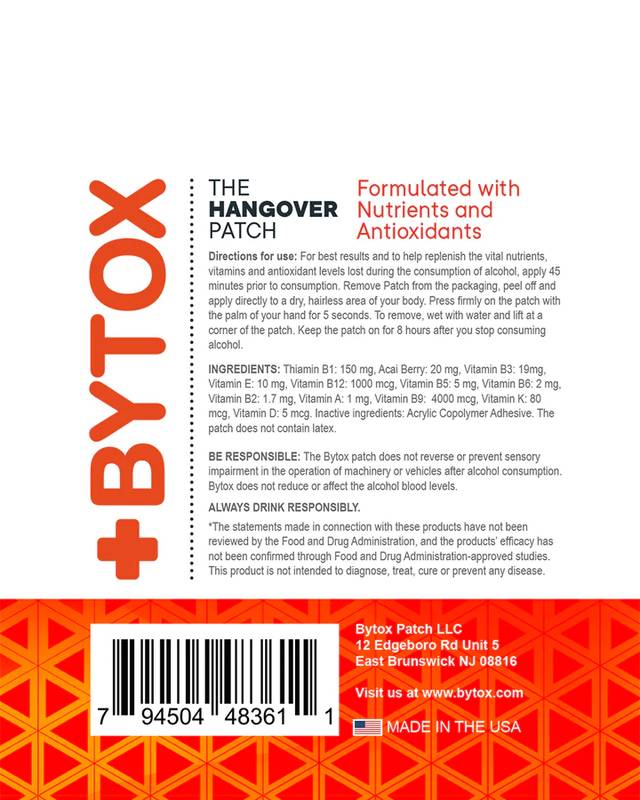 Bytox Hangover Patch 5pk
