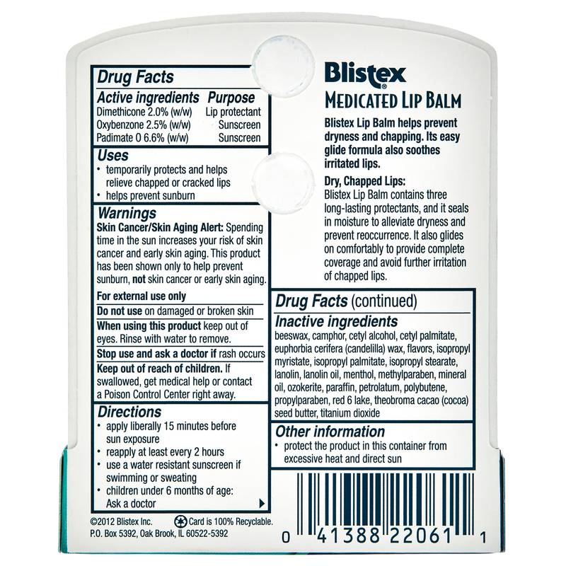 Blistex Medicated Lip Balm SPF 15, 0.15oz