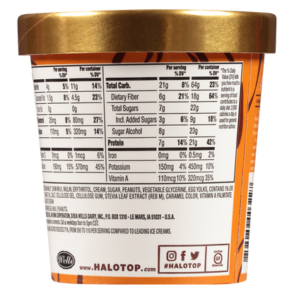 Halo Top Peanut Butter Cup Ice Cream Pint