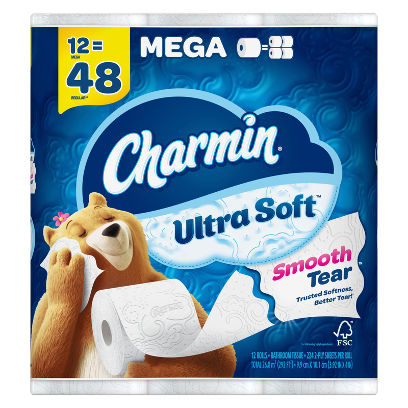 Charmin Ultra Soft Toilet Paper 12 Ct Mega Rolls