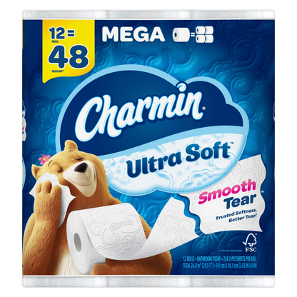 Charmin Ultra Soft Toilet Paper 12 Ct Mega Rolls