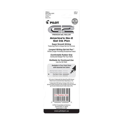 Pilot G2 Premium Gel Pen, Retractable, Fine 0.7 Mm, 2pk