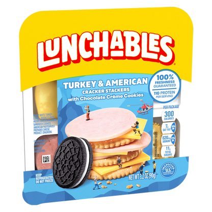 Lunchables Turkey & American Cheese Cracker Stackers with Chocolate Sandwich Cookies  - 3.2oz