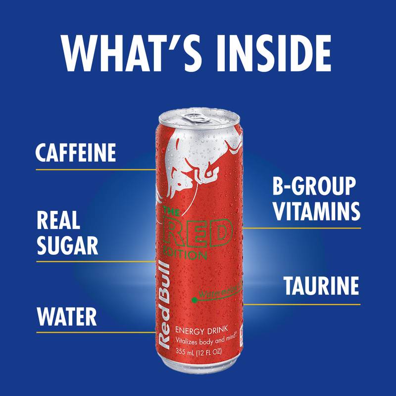 Red Bull Energy Drink The Red Edition Watermelon 12oz Can