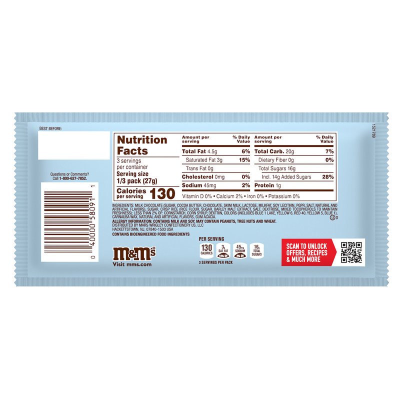 M&Ms Crunchy Cookie Candies Share Size 2.83oz