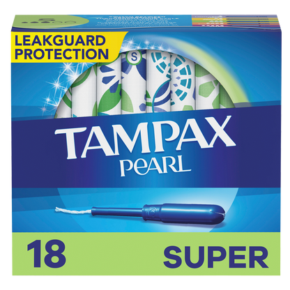 Tampax Pearl Plastic Tampons Super Unscented 18ct