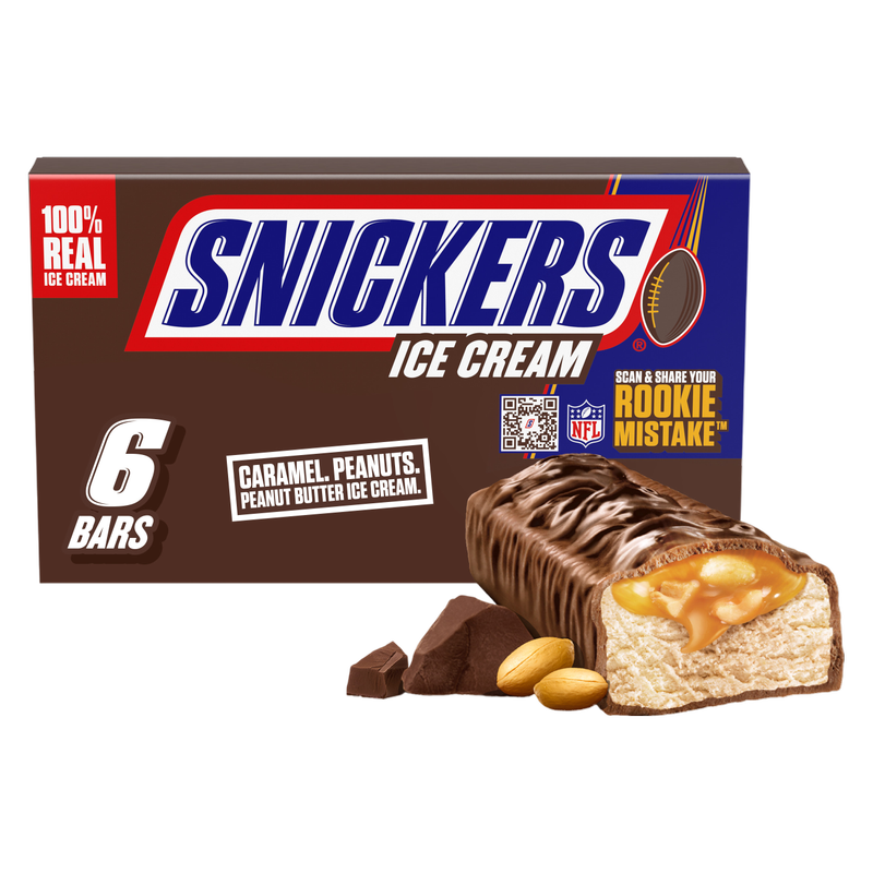 SNICKERS Peanut Butter Ice Cream Bars, 6 Pack, 2 Oz Bars