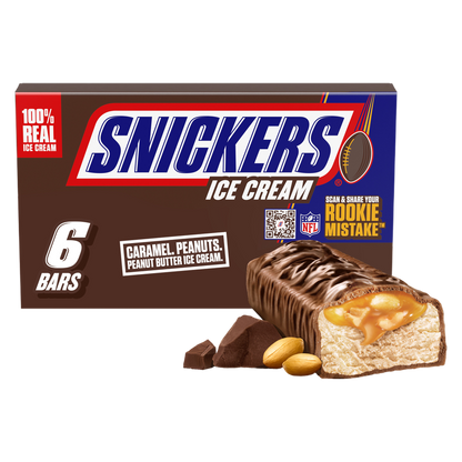 SNICKERS Peanut Butter Ice Cream Bars, 6 Pack, 2 Oz Bars