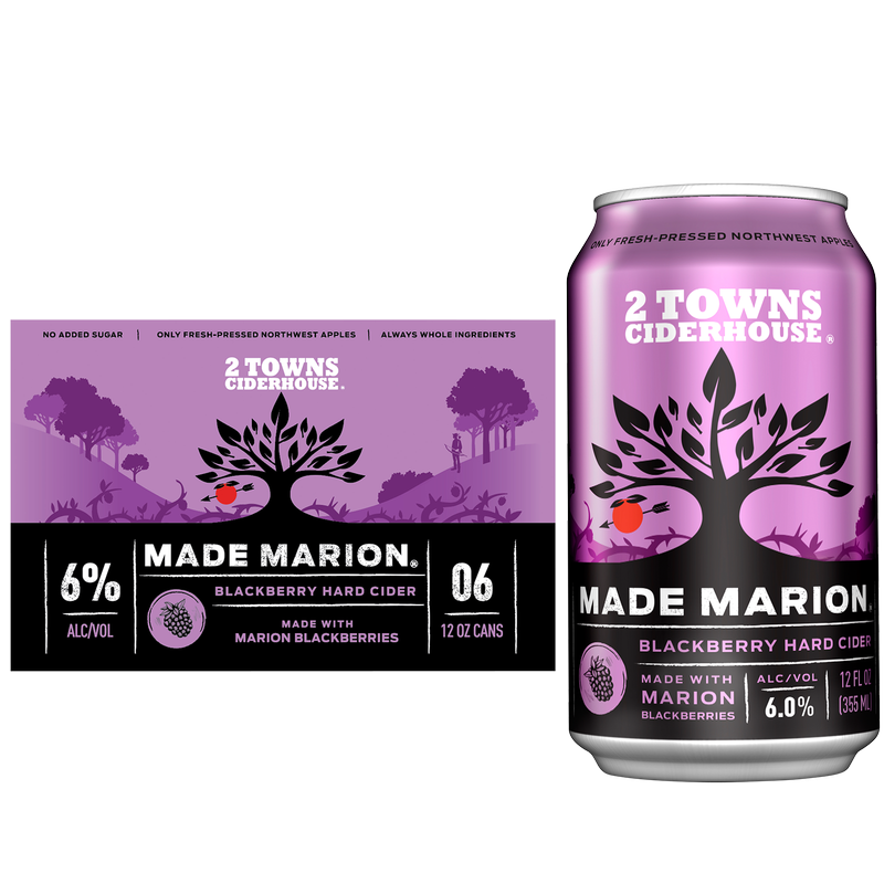 2 Towns Made Marion Cider 6pk 12oz Can 6.0% ABV