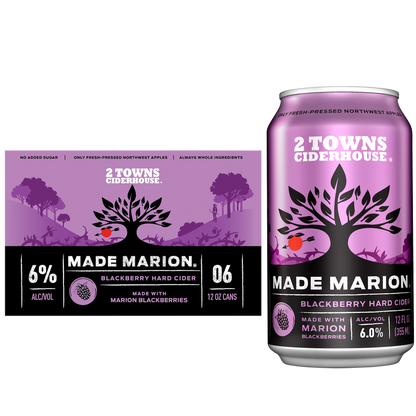 2 Towns Made Marion Cider 6pk 12oz Can 6.0% ABV