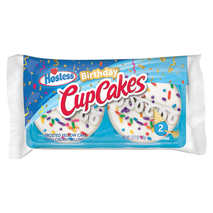 HOSTESS Birthday CupCakes Single Serve, 2 Count, 3.27 oz