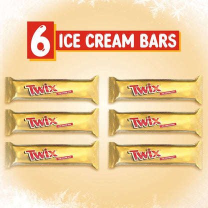 TWIX Caramel Vanilla Milk Chocolate Ice Cream Bars, 6 Pack, 1.93 Oz Bars