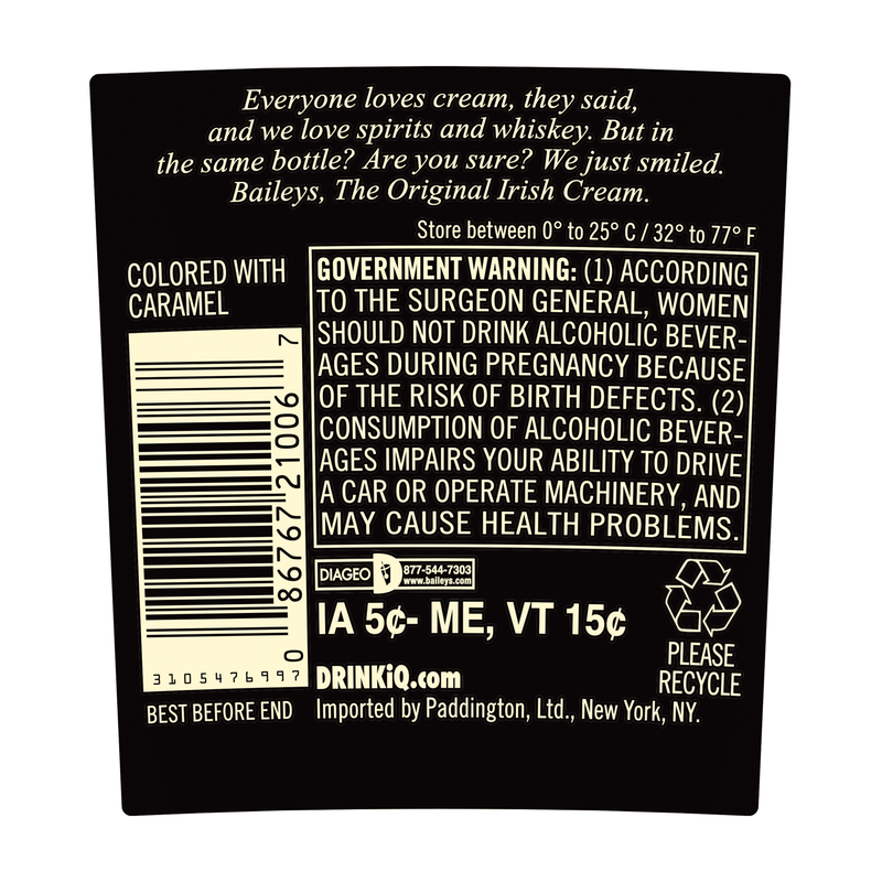 Baileys Original Irish Cream Liqueur 750 mL (34 Proof)