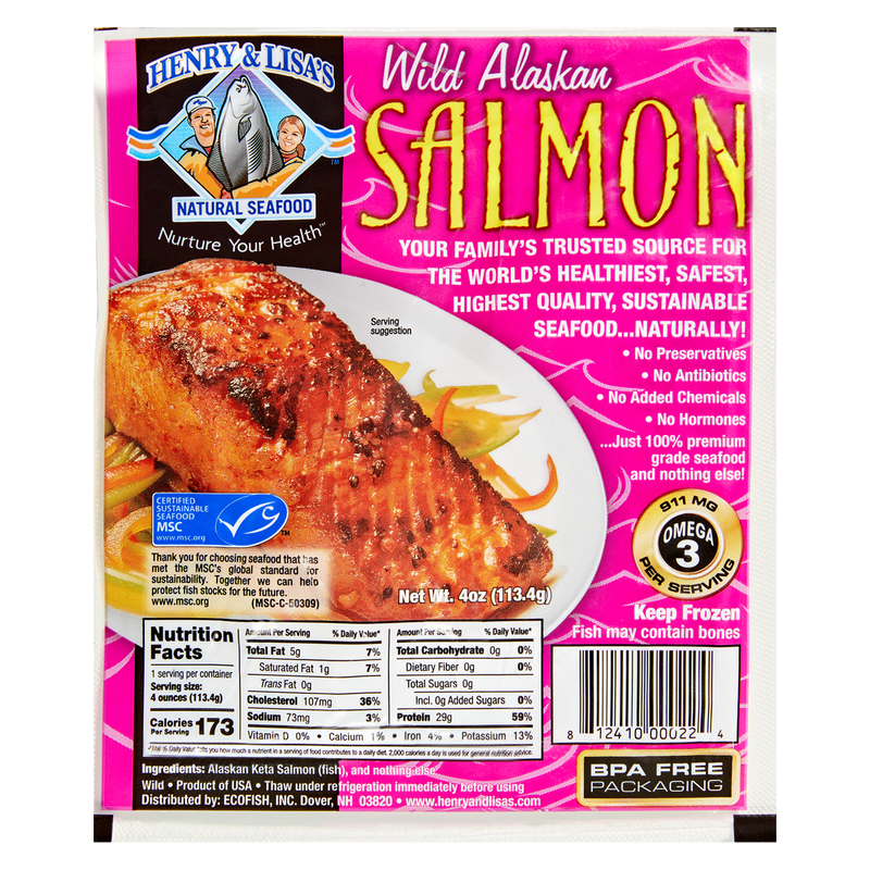 Henry & Lisa's Frozen Wild Alaskan Salmon - 4oz
