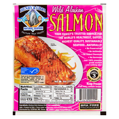 Henry & Lisa's Frozen Wild Alaskan Salmon - 4oz
