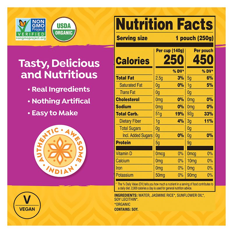 Tasty Bite Organic Jasmine Rice 8.8oz
