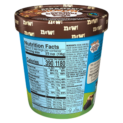 Ben & Jerry's Topped Chocolate Caramel Cookie Dough Ice Cream 15.2oz