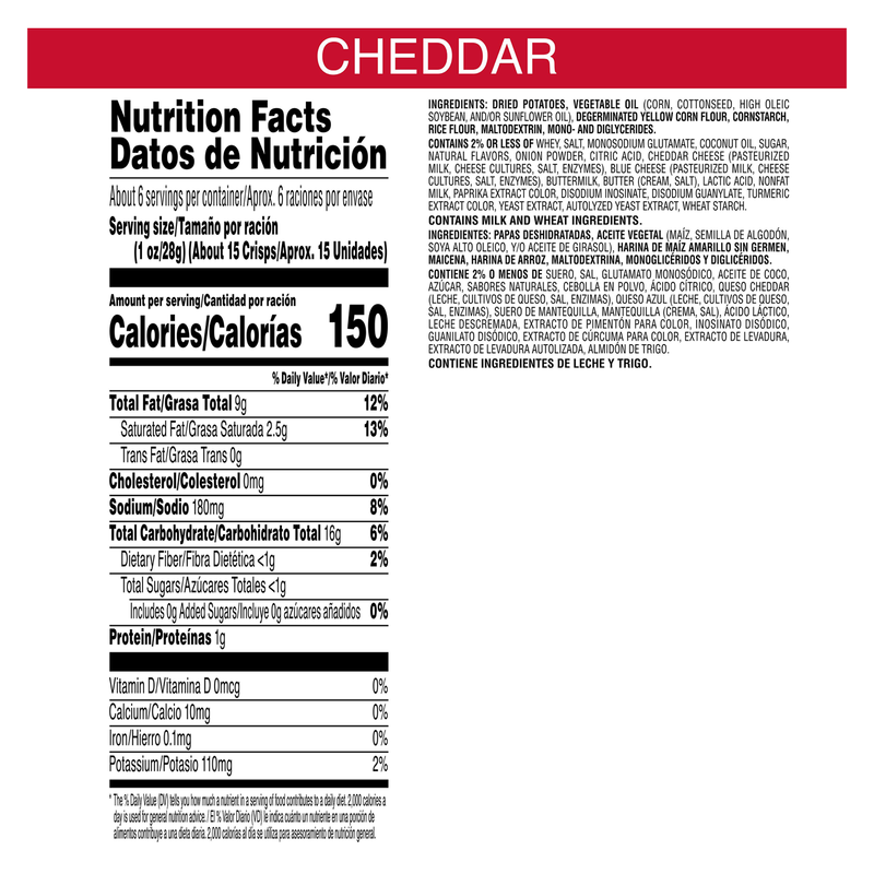 Pringles Cheddar Cheese Potato Crisps Chips 5.5oz