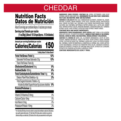 Pringles Cheddar Cheese Potato Crisps Chips 5.5oz