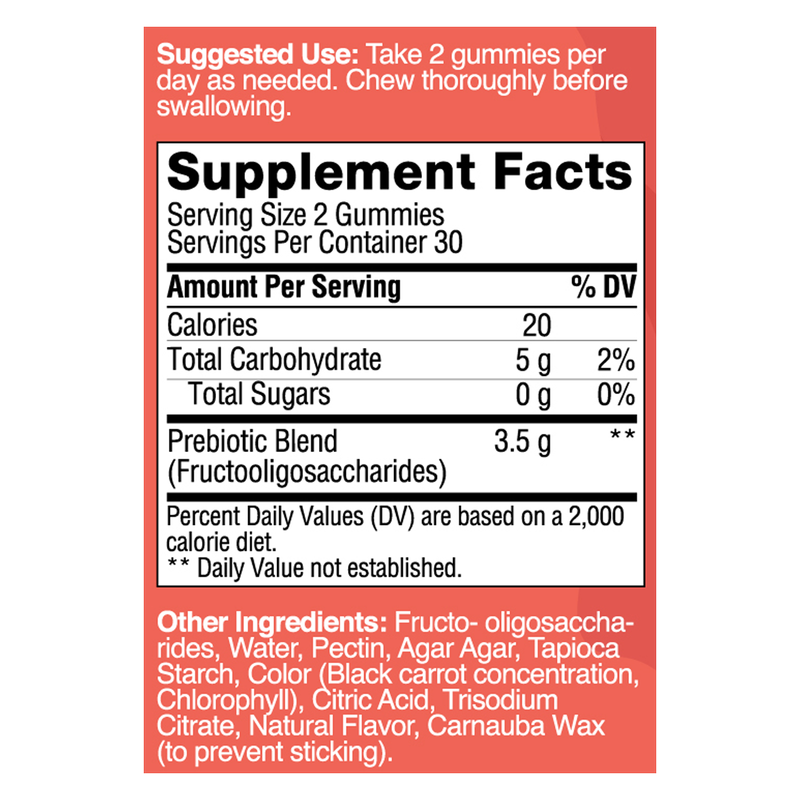 Yums Vitamins Sugar Free Prebiotic Gummies 60ct