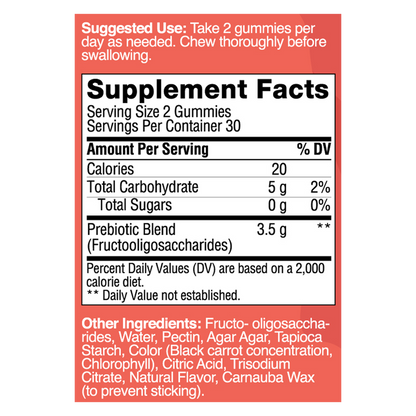 Yums Vitamins Sugar Free Prebiotic Gummies 60ct