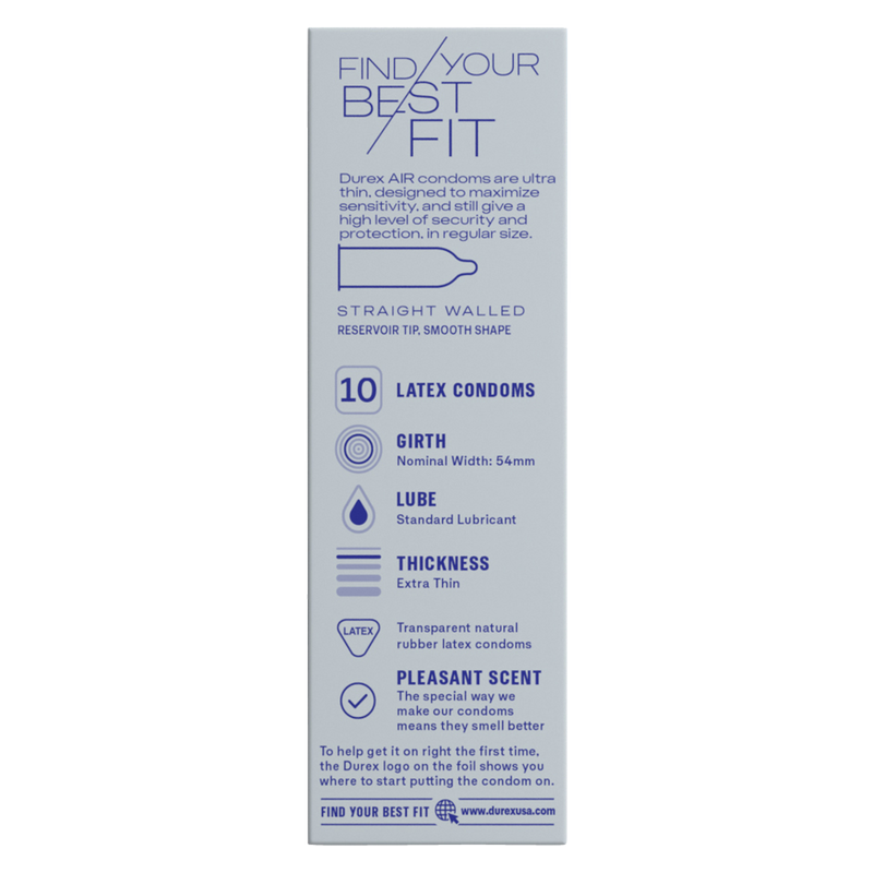 durex lubricated latex condoms Durex Air Extra Thin Regular Fit Condoms 10 Ct – BevMo! Washington
